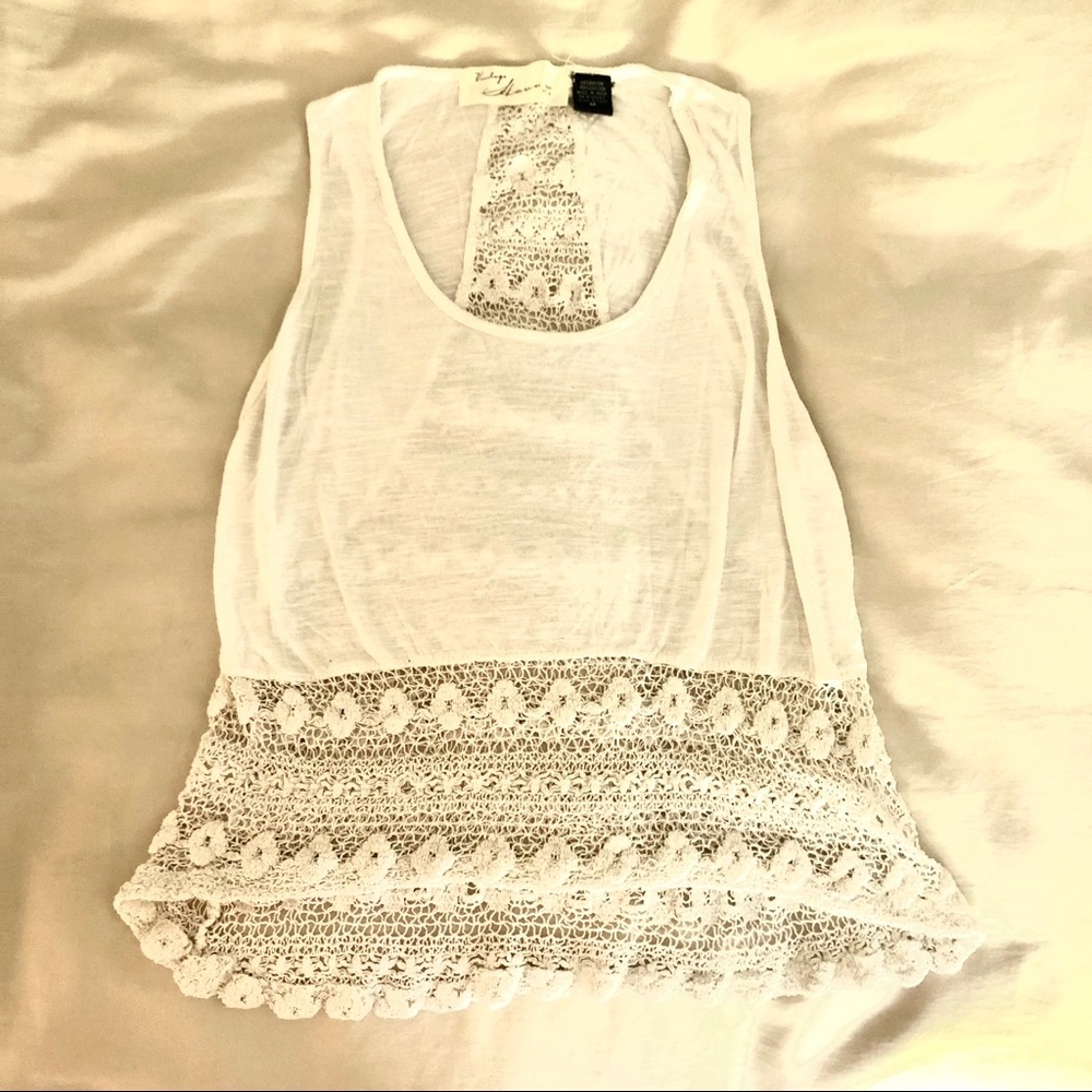 Vintage Havana Crochet Hi/Lo Tank, Size M